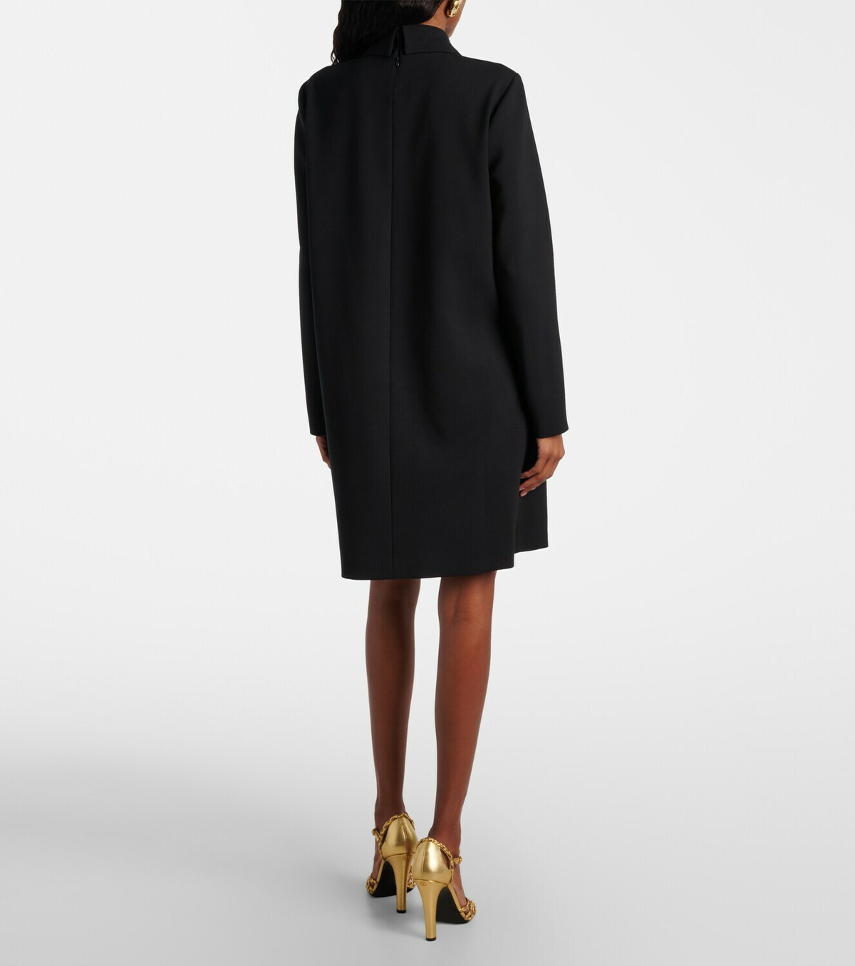 Carolina Herrera Embellished wool-blend shift dress