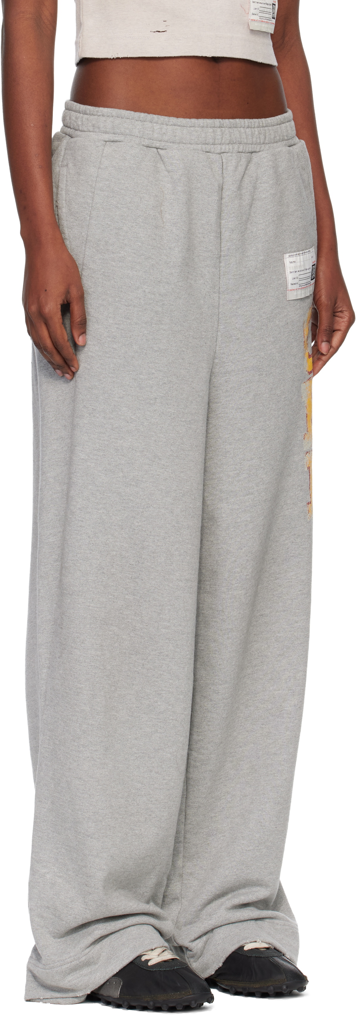 Maison MIHARA YASUHIRO Gray College Print Sweatpants