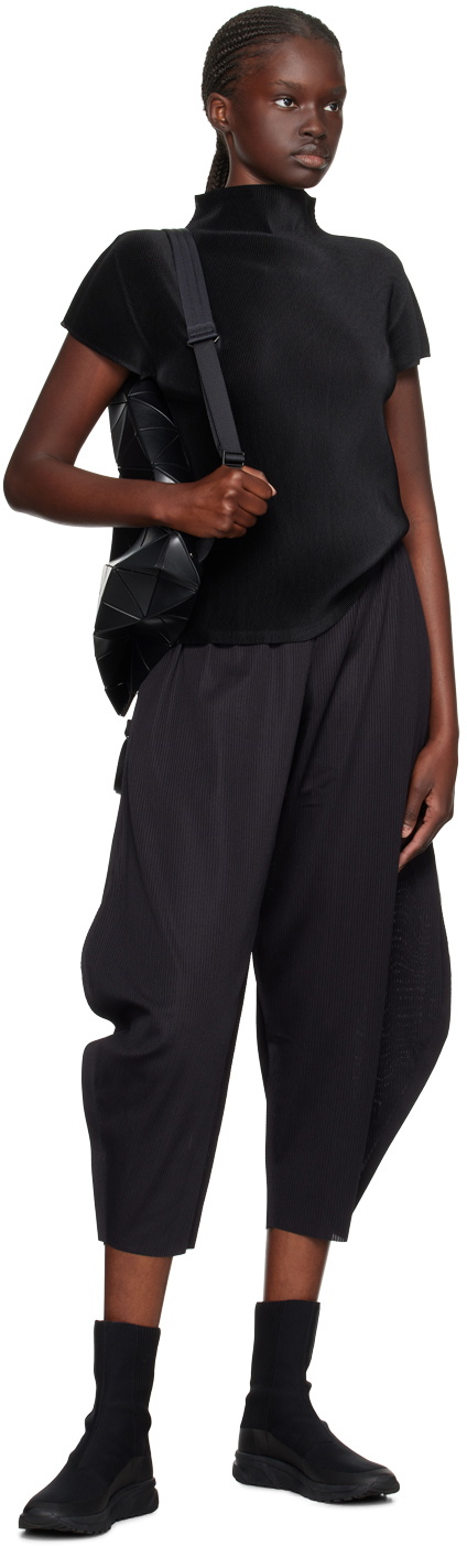 Pleats Please Issey Miyake Black A-Poc Trousers Pleats Please