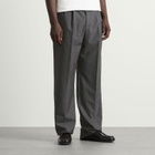 Jil Sander Men's Pinstripe Wool Trouser in Koala