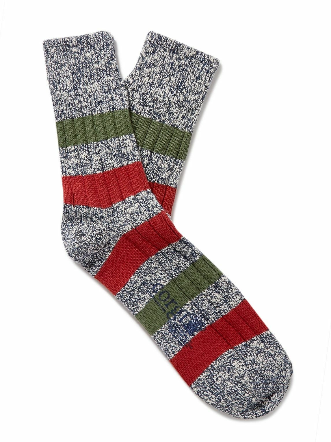 Photo: Corgi - Striped Ribbed Cotton Socks - Blue