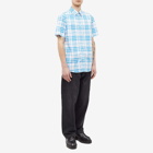 Burberry Men's Short Sleeve Caxton Check Shirt in Optic White Ip Check