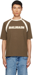 Balmain Brown Retro Mini Monogram T-Shirt