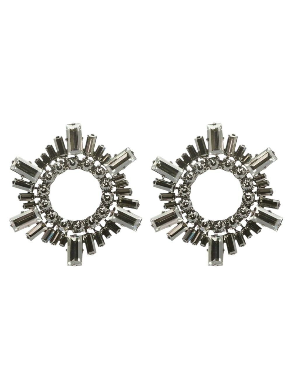 ピアス AMINA MUADDI Earring (KARMAHOOPBIG SPIKESILVER) Amina Muaddi Karma Spiked Hoop Earrings In Silver | ModeSens