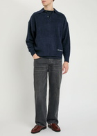 Picante Shaggy Logo-embroidered Cotton-blend Polo Jumper Navy