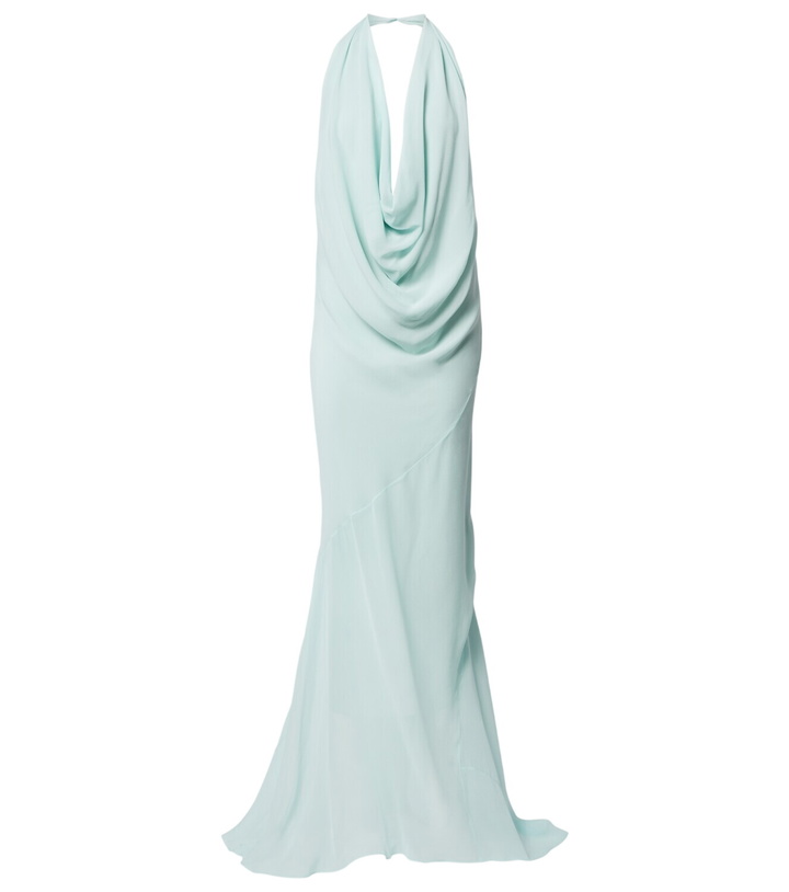 Photo: Mugler Draped sheer silk crêpe georgette gown