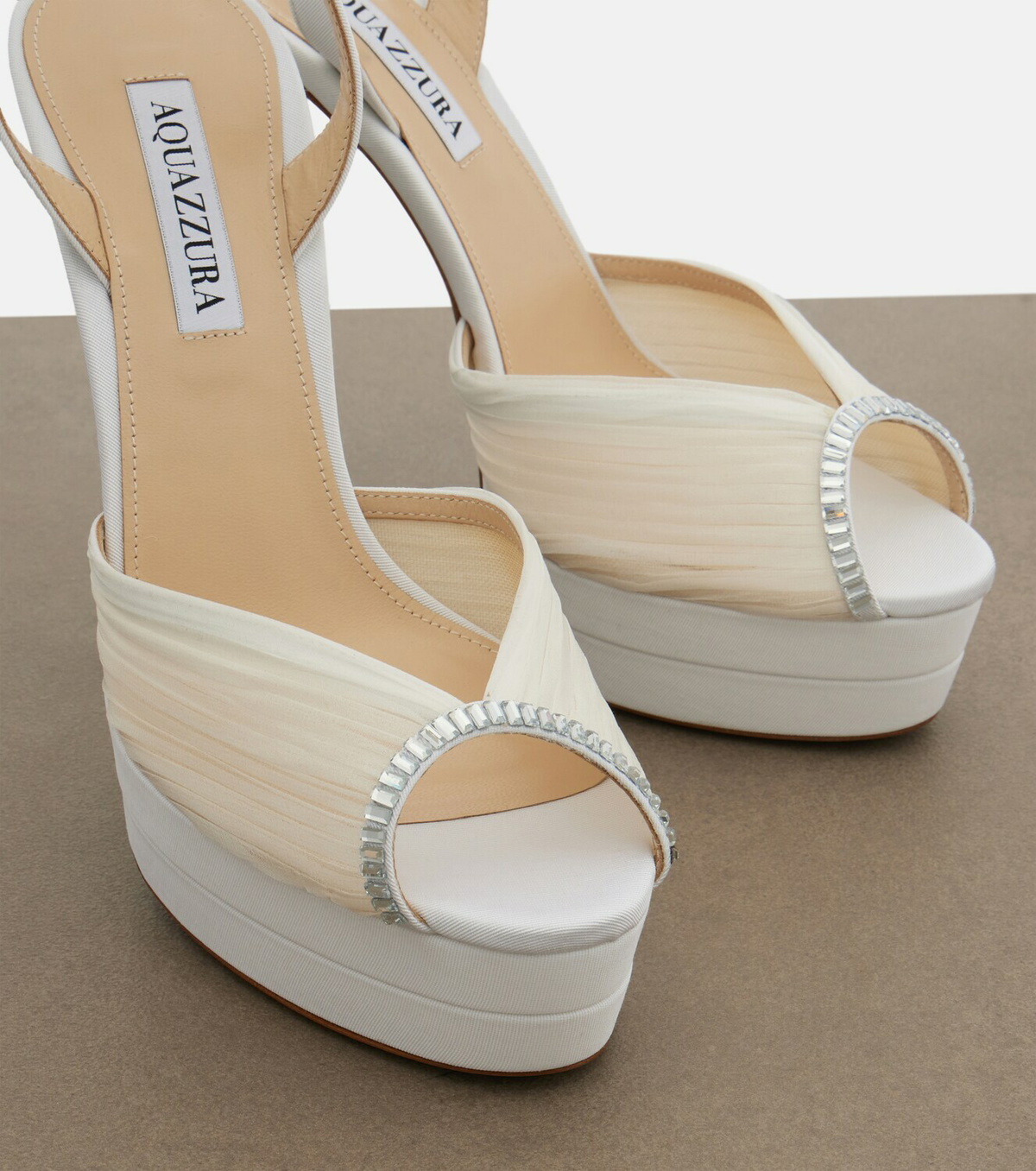 Aquazzura Bridal Be Mine embellished platform sandals