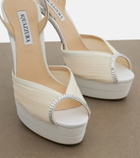 Aquazzura Bridal Be Mine embellished platform sandals