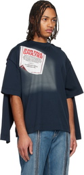 Jean Paul Gaultier Navy 'The Gaultier Label' Double T-shirt