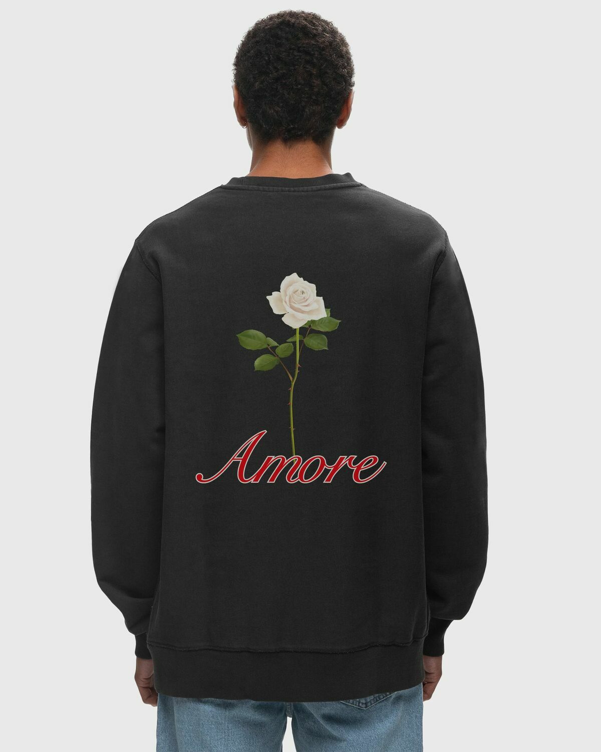Bstn Brand Rose Crewneck Black Sweatshirts