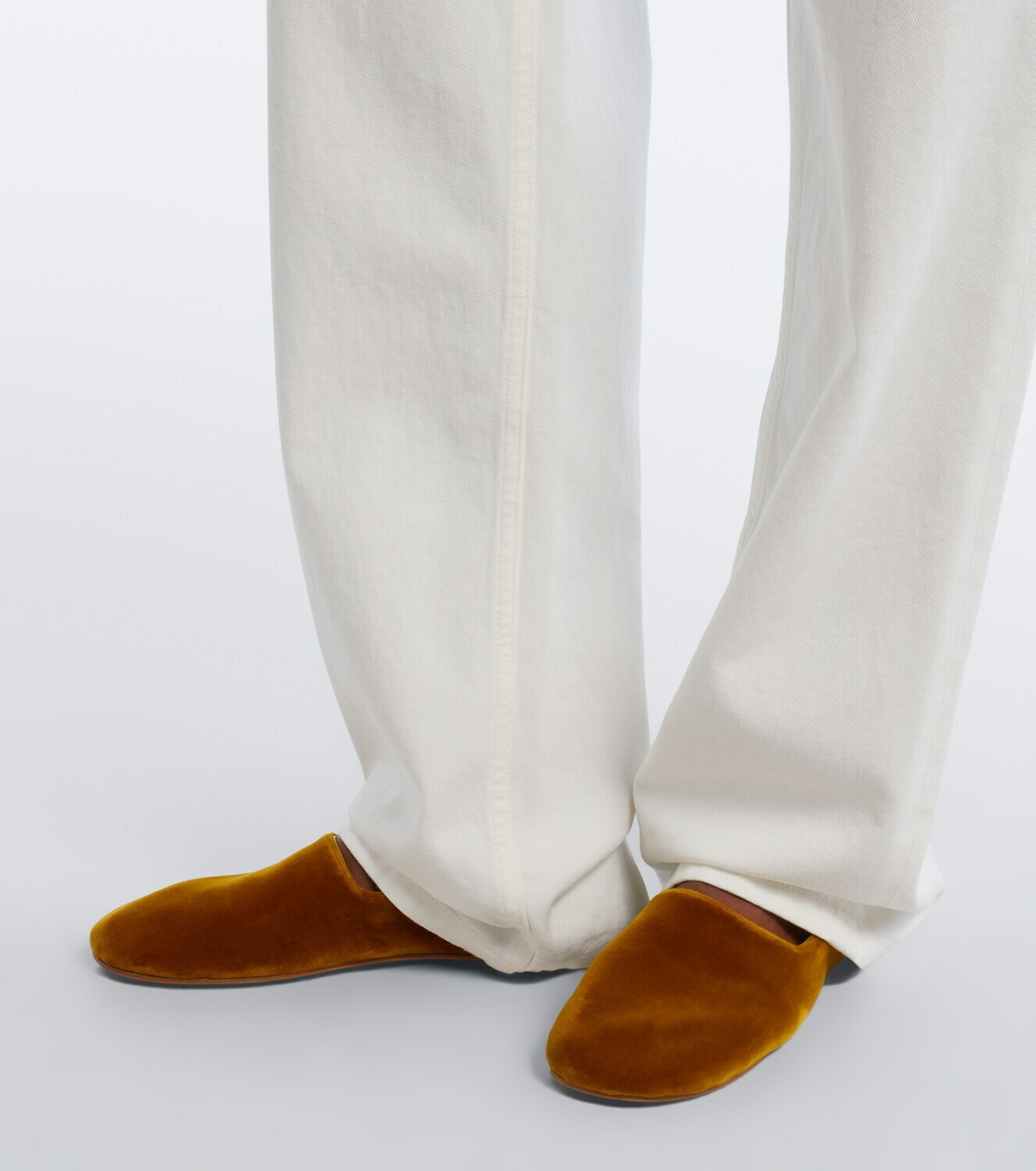 The Row Ponti velvet slip-on shoes