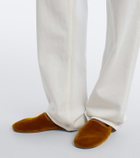 The Row Ponti velvet slip-on shoes