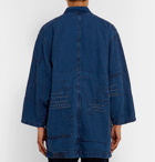 Blue Blue Japan - Patchwork Embroidered Linen Jacket - Indigo