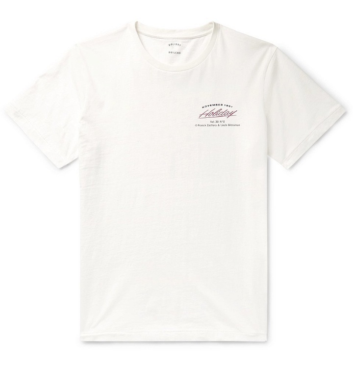 Photo: Holiday Boileau - Logo-Print Cotton-Jersey T-Shirt - White