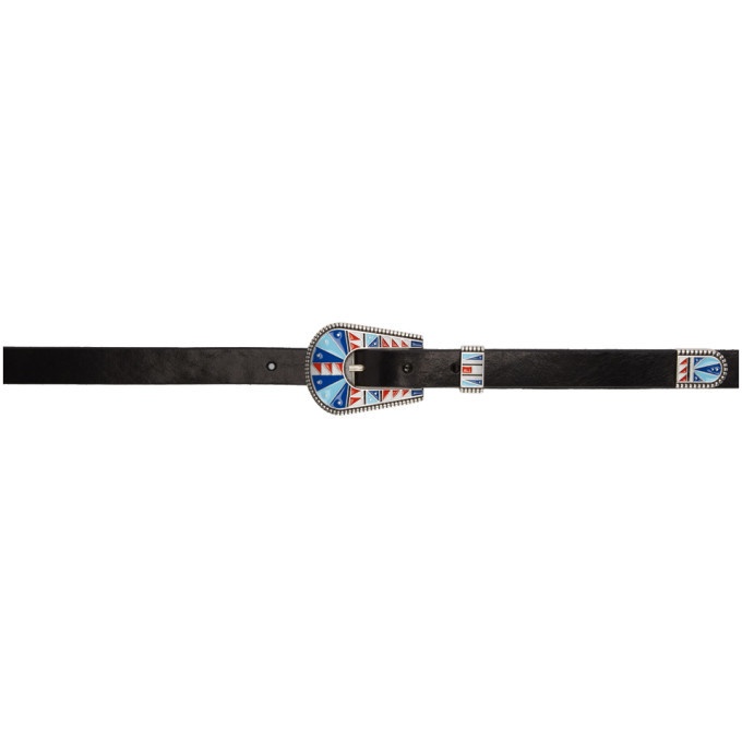 Photo: Alanui Black and Multicolor Coated Buckled Embassy Belt