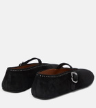 Alaïa Embellished suede ballet flats