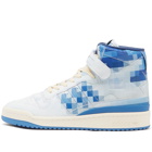 Adidas Men's Forum 84 Hi-Top Closer Look Sneakers in Off White/Trace Royal