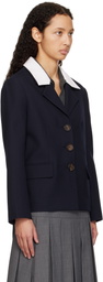 SHUSHU/TONG Navy Color Blocking Lapel Blazer
