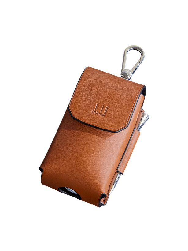 Photo: Dunhill - Double Golf Ball With Leather Case - Brown