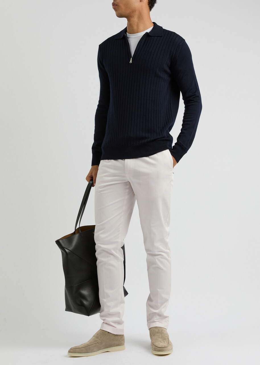 Aurélien Urban Stretch-cotton Trousers Ivory