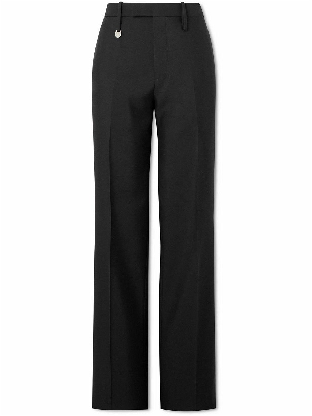 Photo: Burberry - Straight-Leg Logo-Embellished Wool Trousers - Black