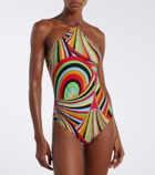 Pucci Iride halterneck swimsuit