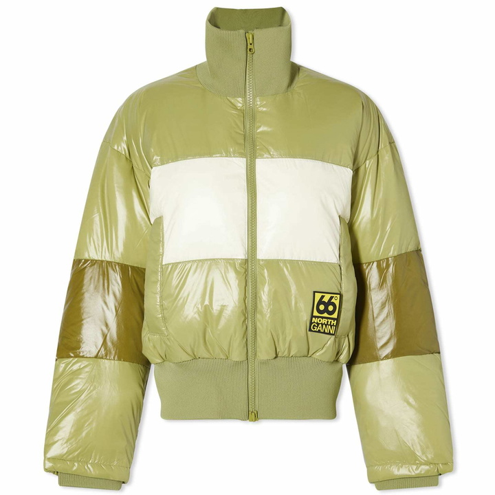 Photo: 66° North Women's x GANNI Askja Down Bomber Jacket in Green Salvia