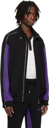 KUSIKOHC Black & Purple Full Zip Fleece Track Jacket