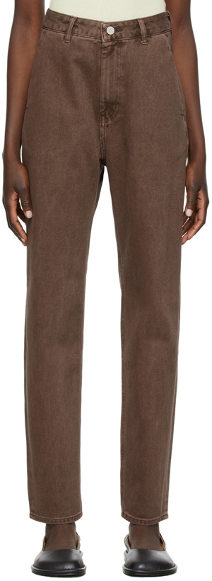 Photo: AMOMENTO SSENSE Exclusive Brown Curved Outseam Jeans