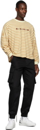 GCDS Yellow Striped SOS Long Sleeve T-Shirt