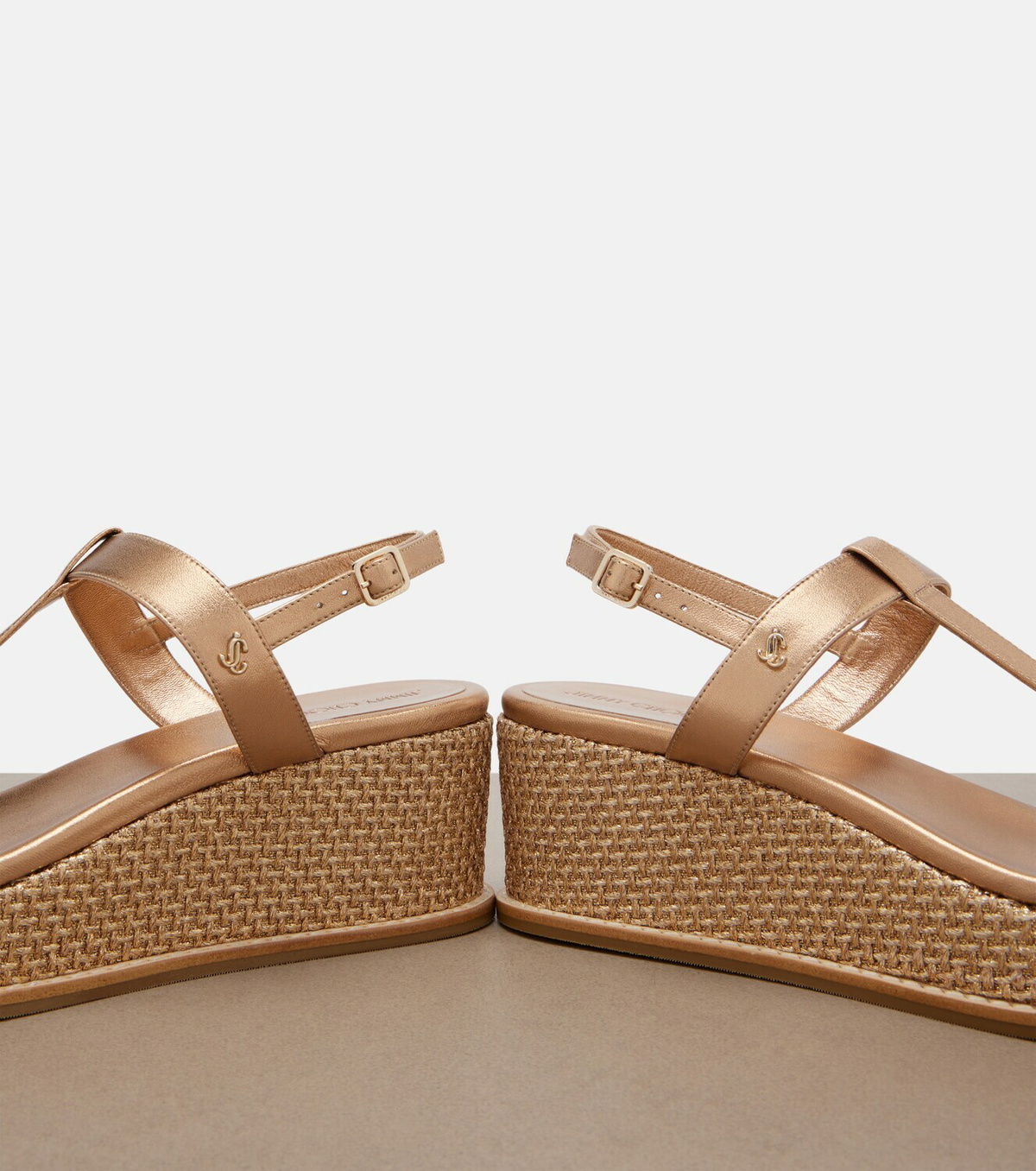 Jimmy Choo Theia metallic leather wedge sandals