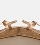 Jimmy Choo Theia metallic leather wedge sandals
