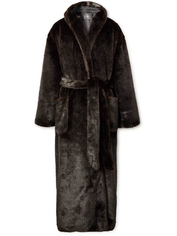Photo: Balenciaga - Oversized Faux Fur Hooded Coat - Brown