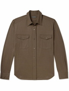 TOM FORD - Silk and Cotton-Blend Shirt - Brown
