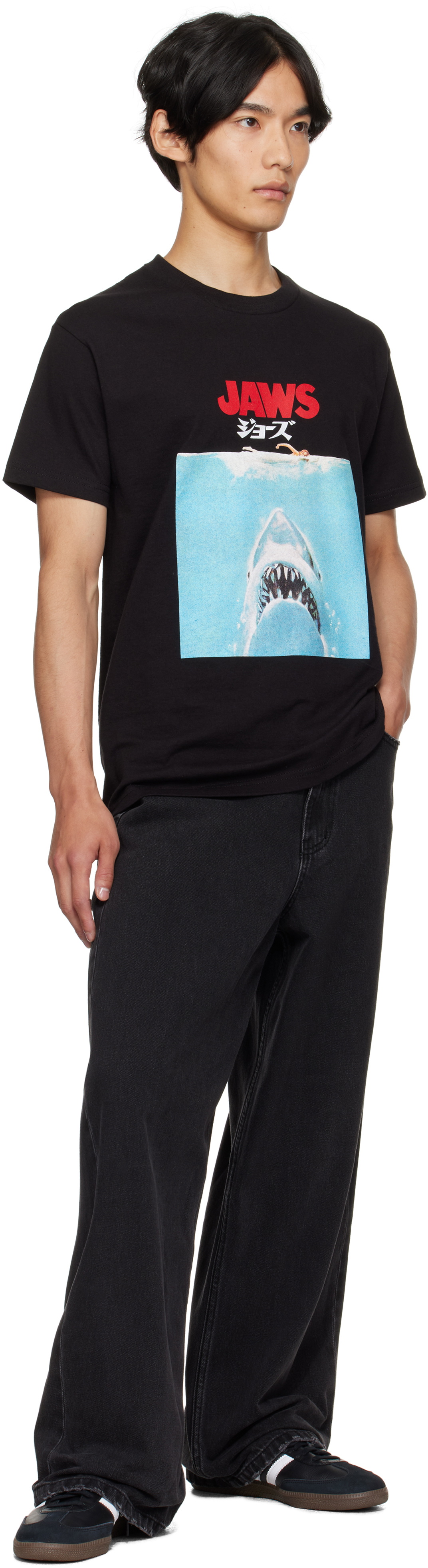 WACKO MARIA Black 'Jaws' Crew Neck T-shirt