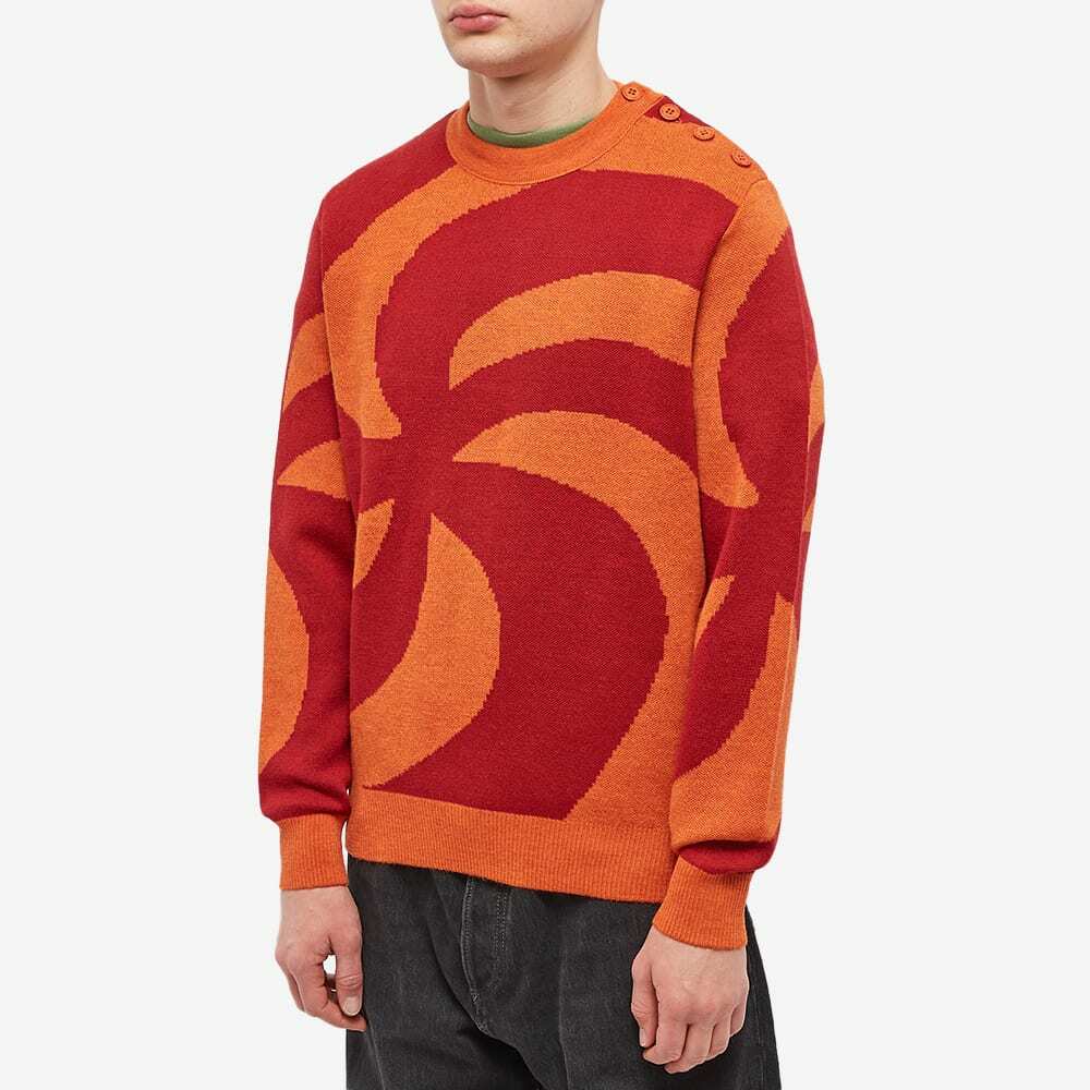 Soulland x Armor-Lux Button Crew Knit in Orange Soulland