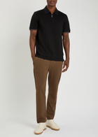 Boss Close-knit Cotton Polo Shirt Black
