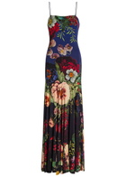 Alice + Olivia Augusta Floral-print Jersey Maxi Dress Black