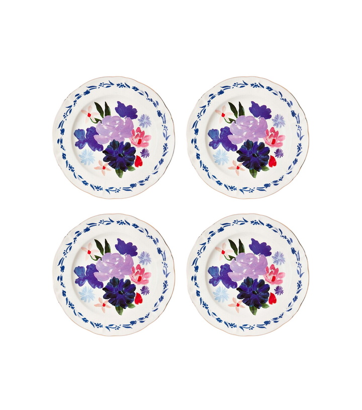 Photo: Bitossi Set of 4 floral porcelain plates