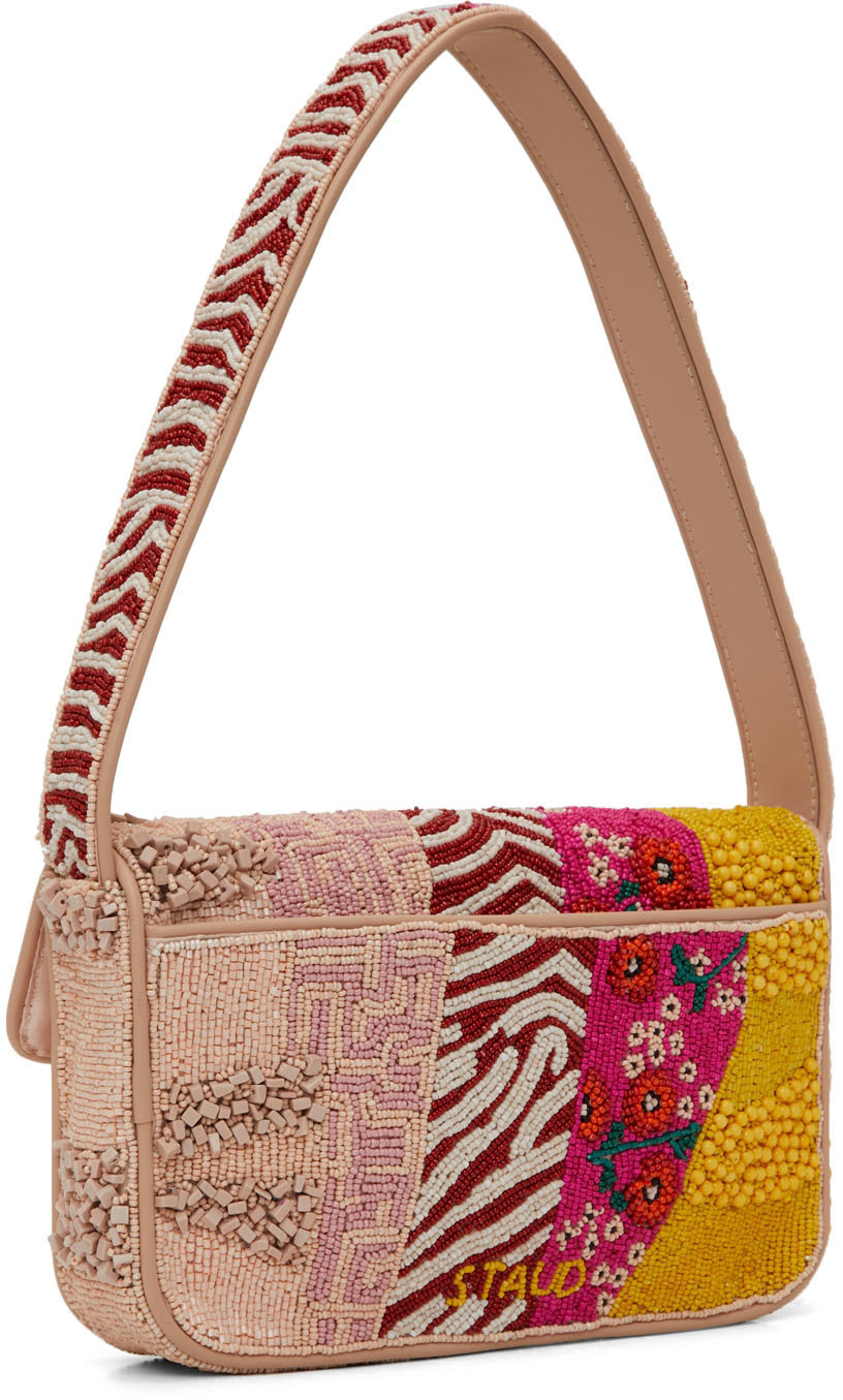 Staud Pink Limited Edition Beaded Tommy Bag Staud