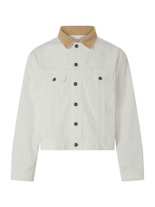 Photo: Cherry Los Angeles - Corduroy-Trimmed Denim Jacket - Neutrals