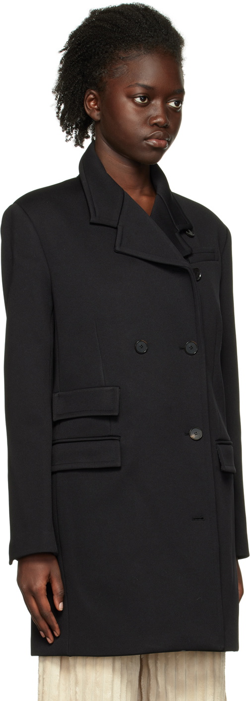 Recto Black DoubleFaced Coat Recto