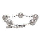 Saint Laurent Silver Beaded Chain Bracelet