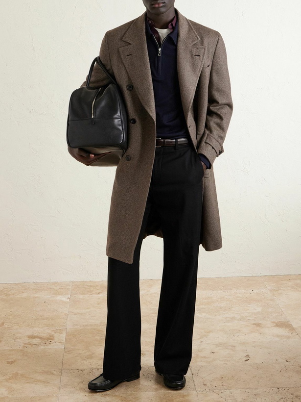 Photo: Officine Générale - Wool Half-Zip Polo Sweater - Blue