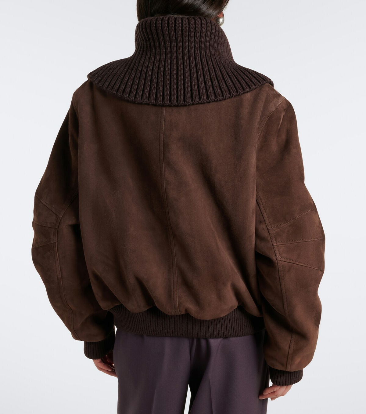 The Attico Oversized suede bomber jacket