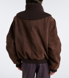 The Attico Oversized suede bomber jacket