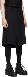 YOHJI YAMAMOTO Black Wool Gabardine St Pocket Shorts