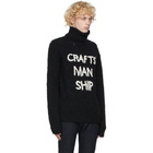 Dolce and Gabbana Black Wool Craftsmanship Turtleneck