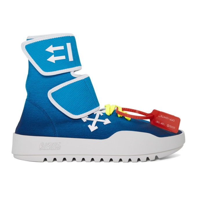 Photo: Off-White Blue Moto Wrap Sneakers