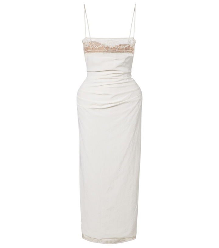Photo: Magda Butrym Lace-trimmed silk corset dress